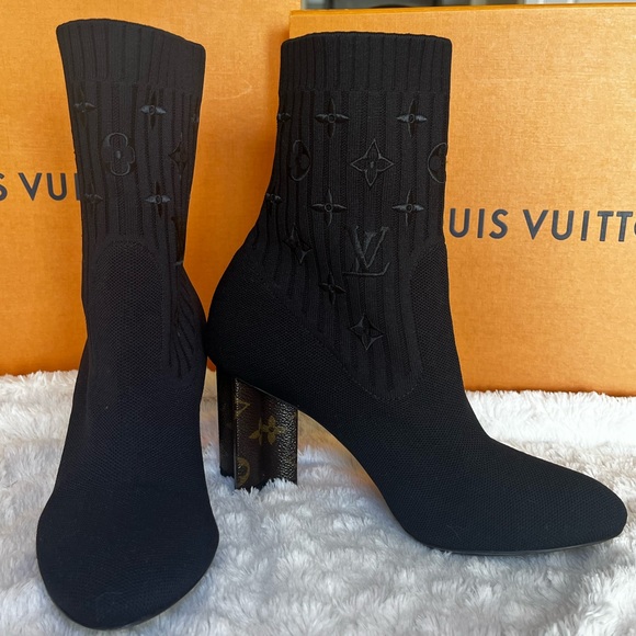 Louis Vuitton - Authenticated Silhouette Ankle Boots - Cloth Black for Women, Very Good Condition